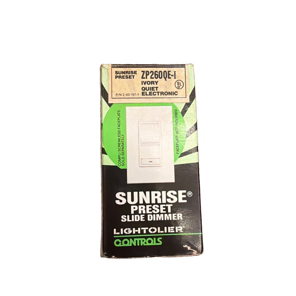 Lightolier ZP600-I Sunrise Preset Incandescent Slide Dimmer Ivory New NOS